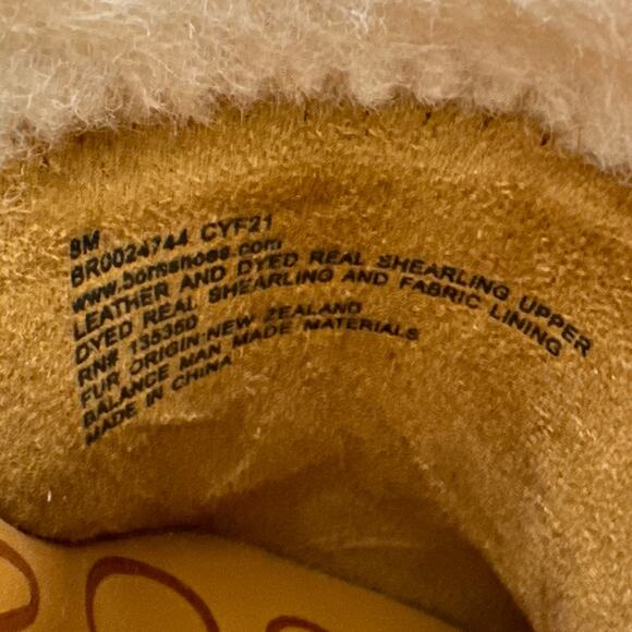 Born Hope 8M Shearling-Lined Open Back Heeled Distressed Leather Clogs Dark Red - Picture 9 of 12